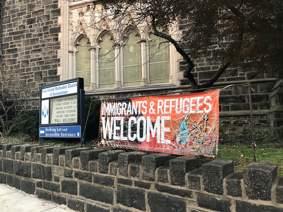 Two families, one from Jamaica and one from Honduras, are living in sanctuary in the First United Methodist Church of Germantown in Philadelphia.