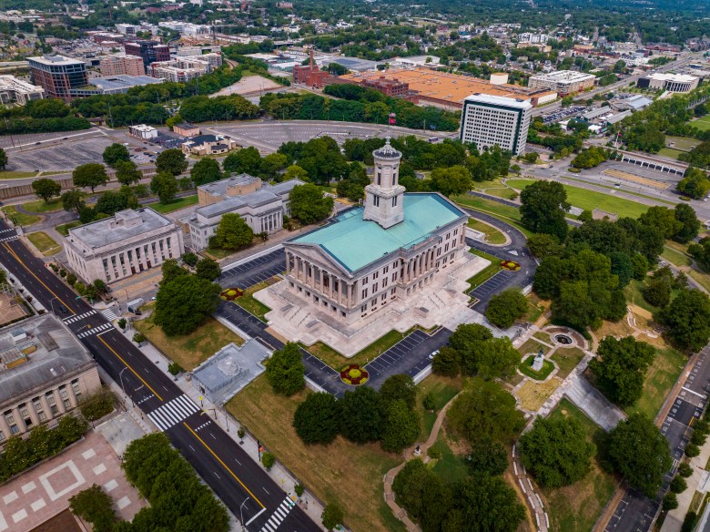 Drone view of Tennessee State Capitol